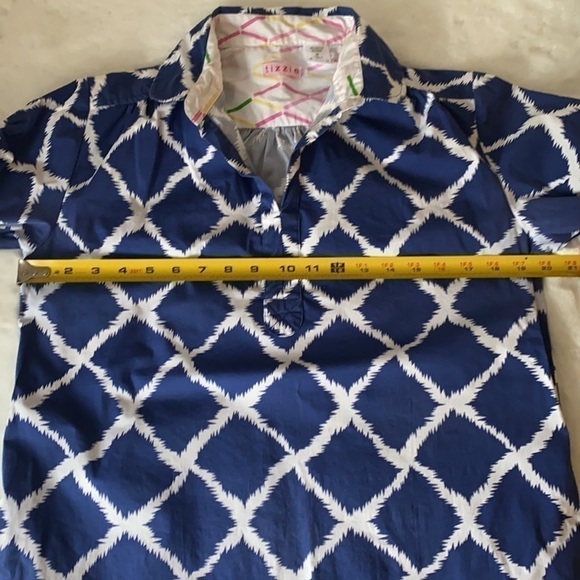 Tizzie Blue & White Tunic Top/Shirt Size Med - Picture 9 of 14
